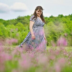 Karina Margaret Dress - Navy and White Gingham